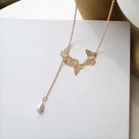 oe women butterfly necklace fashion simple pendant pendant clavicle chain metal necklace jewelry gift