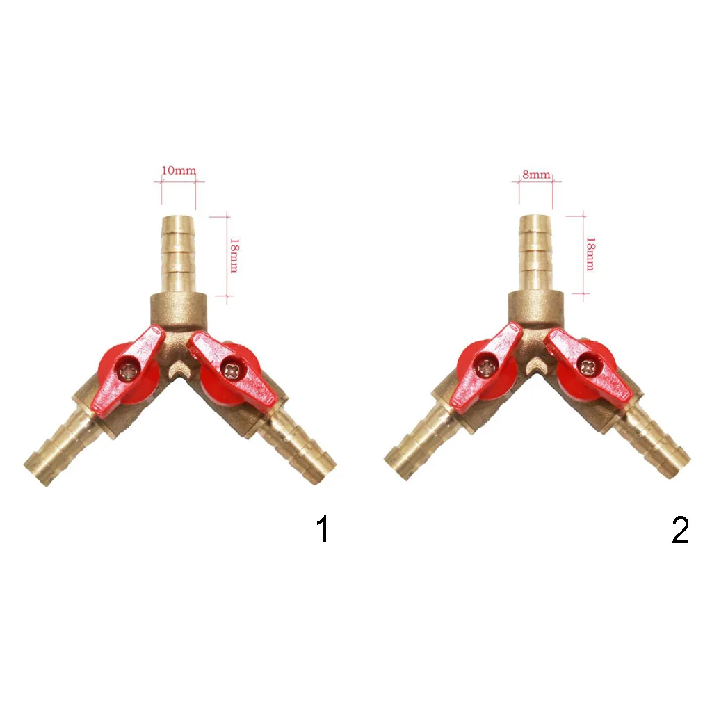 

Brass Y 3-Way Shut Off Ball Valve Clamp Fitting Hose Barb Fuel Gas Water Oil For