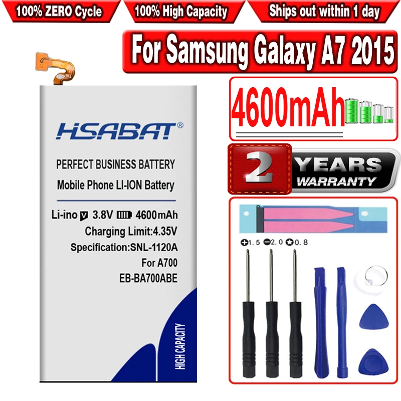 HSABAT 4600mAh EB BA700ABE батарея для Samsung Galaxy A7 2015 A700F A700H A700K A700X A700YD A7000 A7009 A700 A700FD A700S