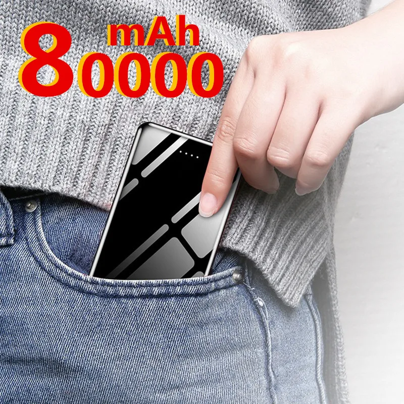 Mini Power Bank 80000mAh USB Charging Portable Charger External Battery Pack For Xiaomi mi 8 iPhone 11 pro Samsung S8 Poverbank | Мобильные