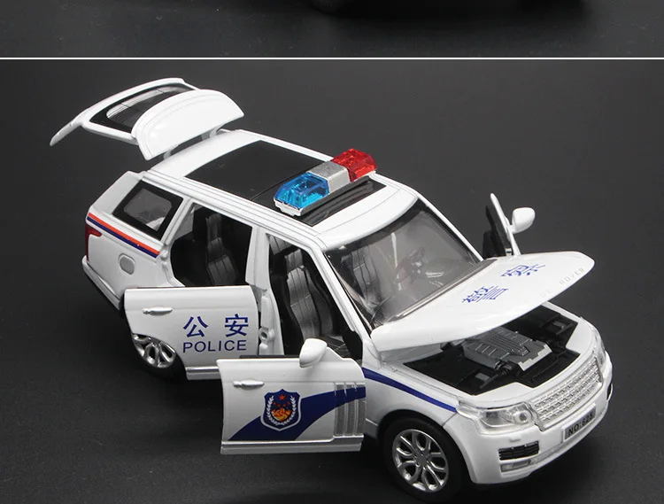 1:32 Высокая Имитация Range Rover SUV полицейский автомобиль детская внедорожная игрушка, модель автомобиля сплав света музыка тянет назад автомобиль для подарков