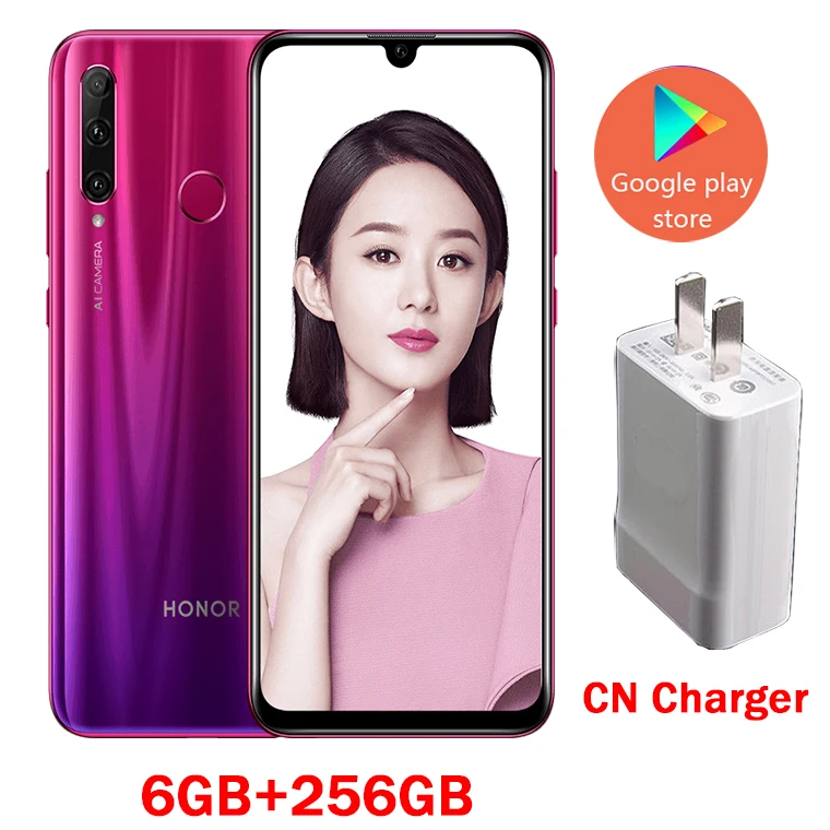CN 6G256G Red Honor 20 lite, Смартфон Honor 20i Android 9,0, четыре ядра, 6,5 дюймов, полный экран, 1440x1440, двойная камера, 3 слота, сотовый телефон - Цвет: CN 6G256G Red