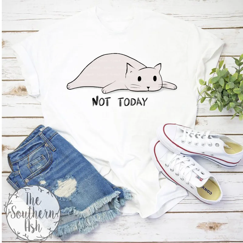 Футболка с принтом мама кошкой и надписью Not Today для женщин смешной безумный Кот