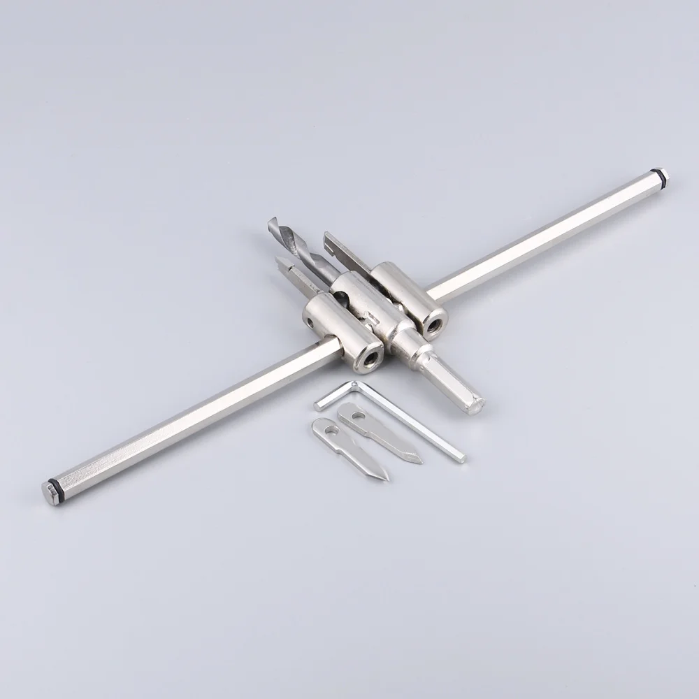 

Wood Circle Hole Drill Bit Set Hole Opener Adjustable Aircraft Type Cutter Cordless Woodworking Tools Spray Painting 40-300mm (