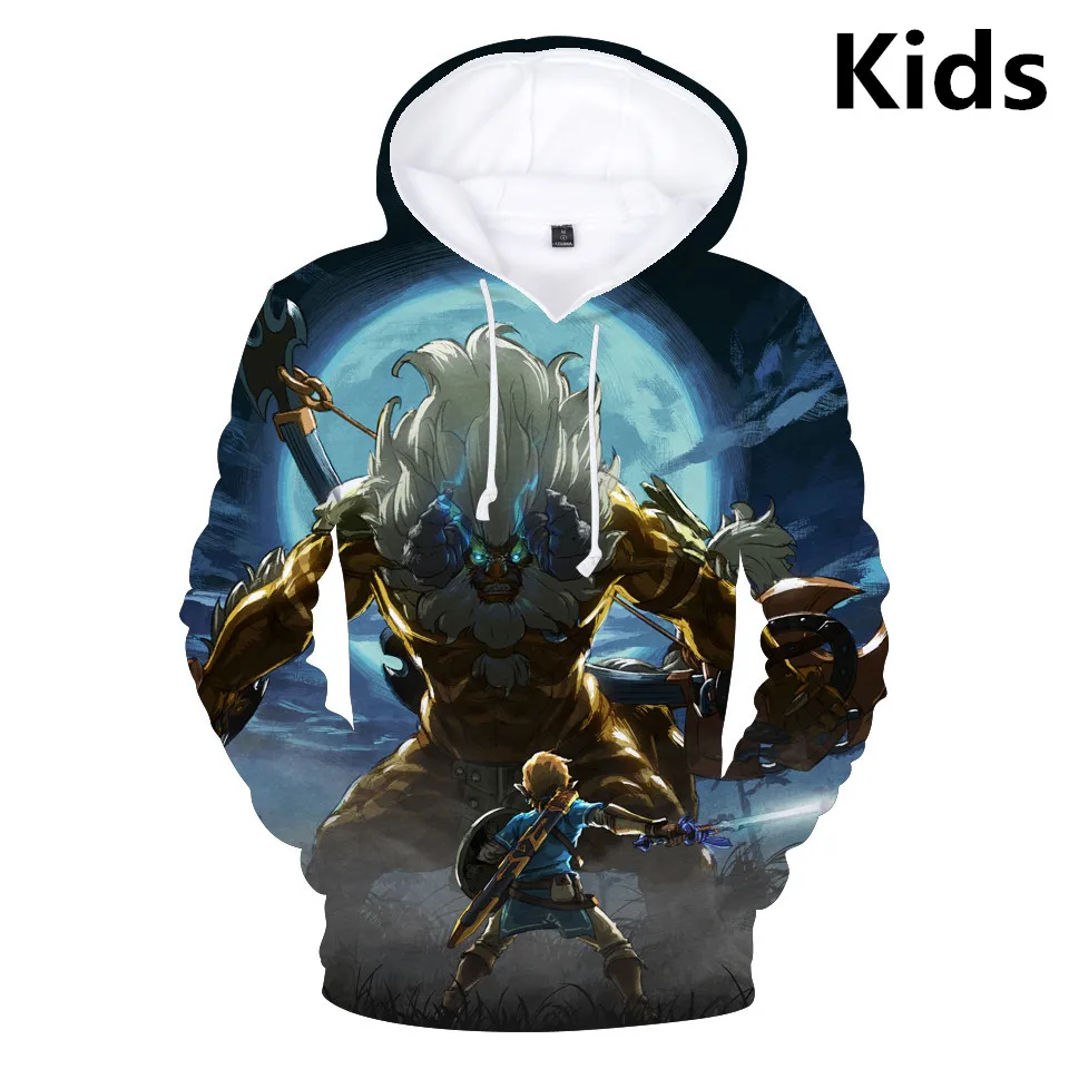 Для детей от 3 до 14 лет Детские толстовки с капюшоном Hyrule фантазия 3D печатных