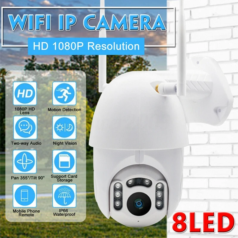 8 СВЕТОДИОДНЫЙ беспроводной ip-камера 1080P HD безопасности ночного видения PIR