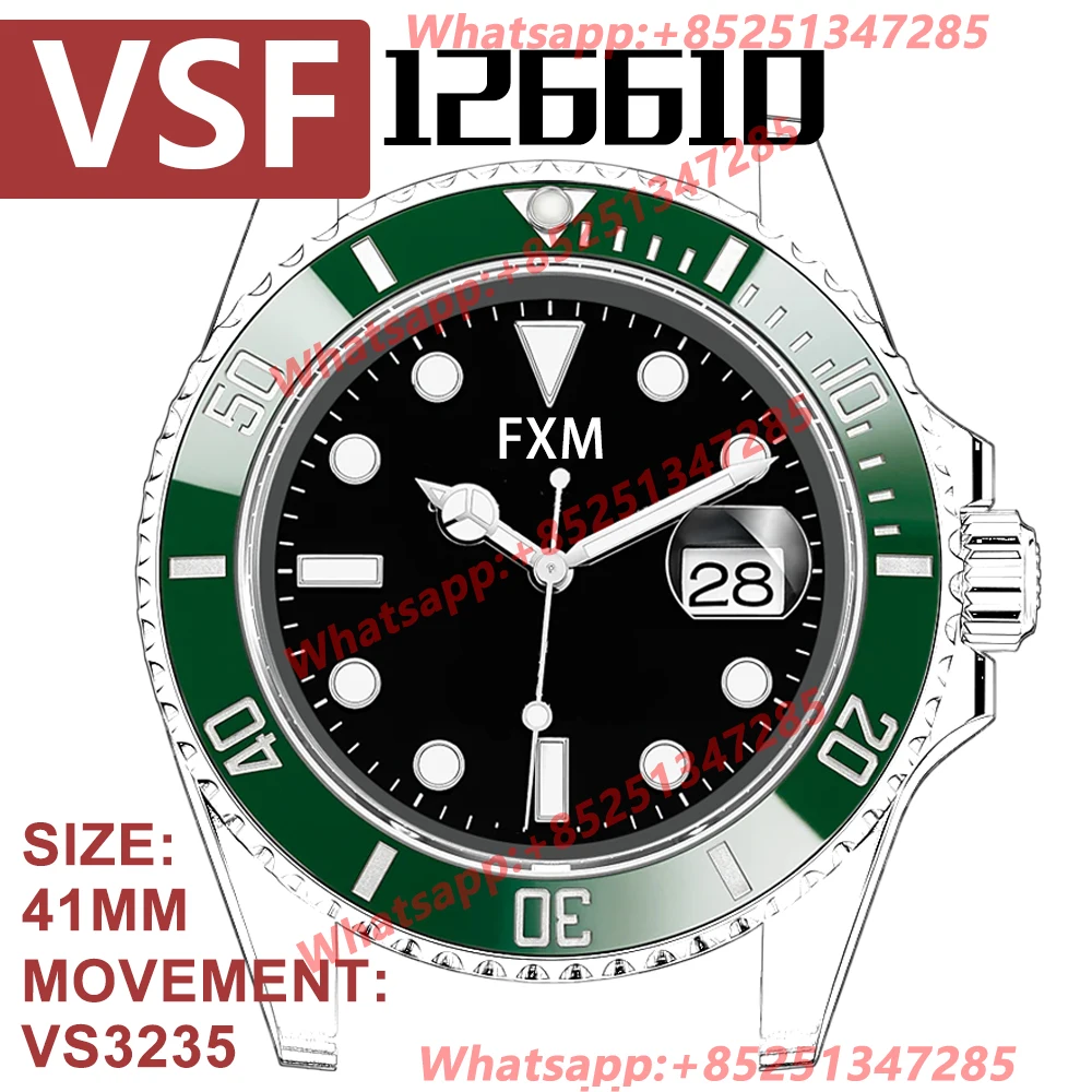 

Men's Automatic Mechanical Top Luxury Brand Watch 41mm 126610 NOOB V12 VSF 1:1 Best Edition 904L AAA Replica Super Clone VS3235