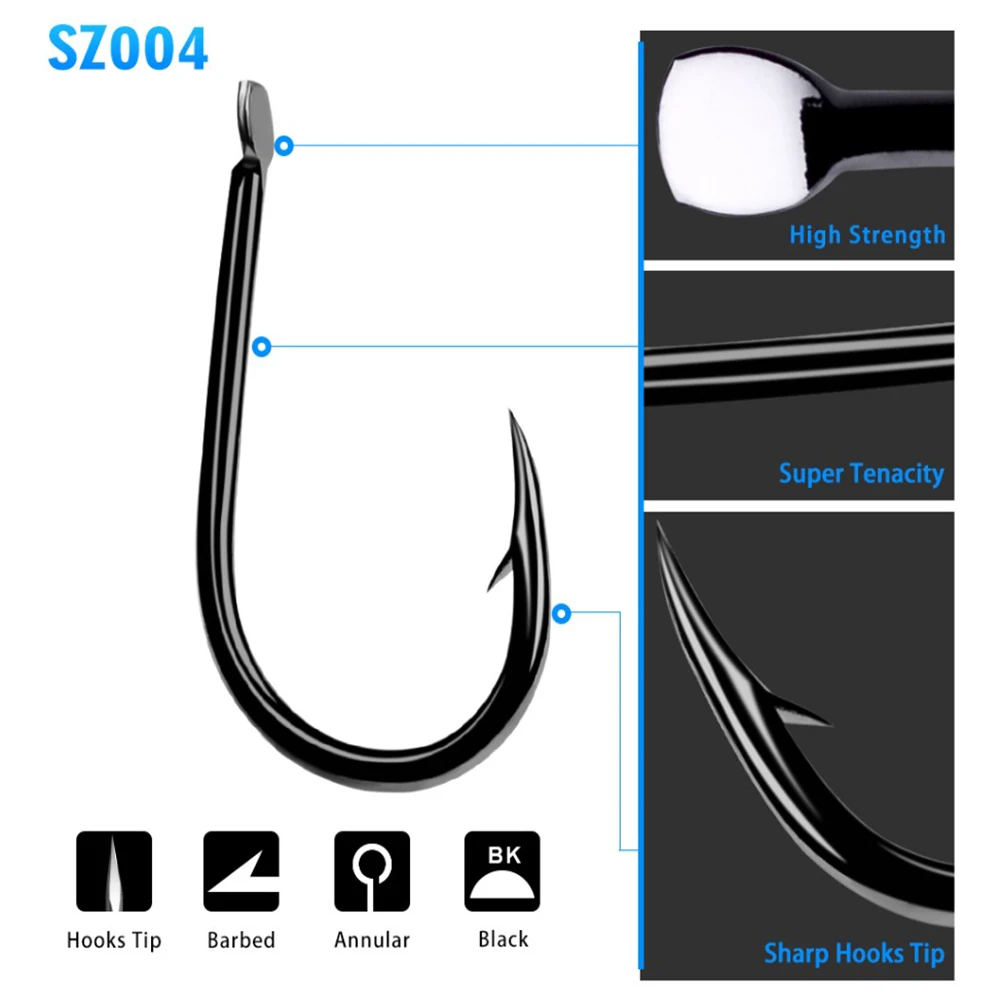 

50pcs/package high Carbon Steel Fishing Hook Fishhooks Durable Pesca Jig Head Fishing Hooks Flat head Carp Fishing Tackle