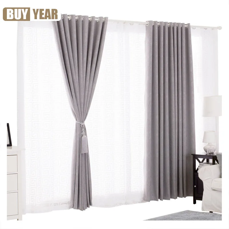

Customization Finished Curtain Modern Solid-colored Thickened Blackout Curtains for Living Dining Room Bedroom