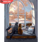 HUACAN картина маслом по номерам кошка DIY Окрашенные Акриловые раскраски по номерам холст украшение искусство картина подарок