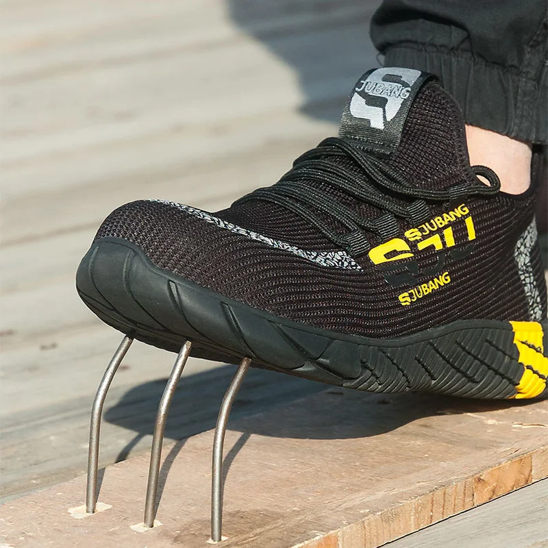 Брендовая мужская защитная обувь со стальным носком дышащая легкая с защитой от