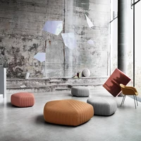 nordic style hexagon ottomans fashion linen fabric sofa ottomans foot stool ottomans for exhibition clothing store living room