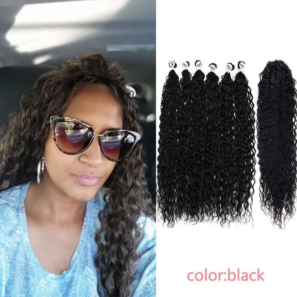 

Синтетические вьющиеся пучки волос с застежкой, мягкие органические накладные волосы Anjo Plus 32 дюйма, Омбре, супер длинные коричневые пучки д...