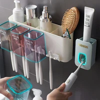 electric toothbrush holder set bathroom toilet toothpaste squeezer family lovers toothbrush cup shelf artifact