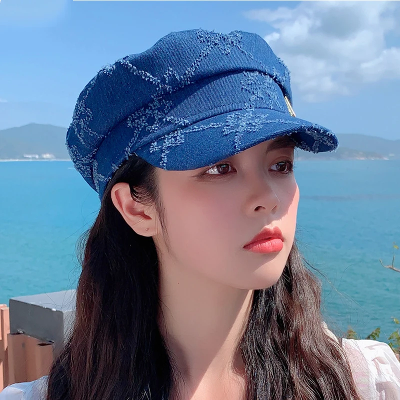 Кепка K134 Женская восьмиугольная берет морской Панама лето 2021|Женские береты| |