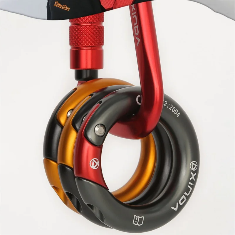 

XINDA 23KN Mountaineering Caving Rock Climbing Carabiner O Shaped Escalade Safety Master Ring Lock Buckle Equipement Hook
