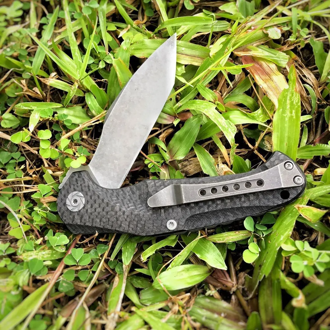 KUBEY KU159CF складной нож S35VN и D2 сталь углеродное волокно ручка титановая ЗАДНЯЯ РАСПОРКА керамический шариковый подшипник Тактический Кемпинг