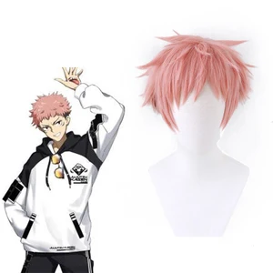Anime Comic Jujutsu Kaisen Cosplay Wigs Yuji Itadori Cosplay Wig Synthetic Wig Pink Short Straight Hairs Cosplay Accessory