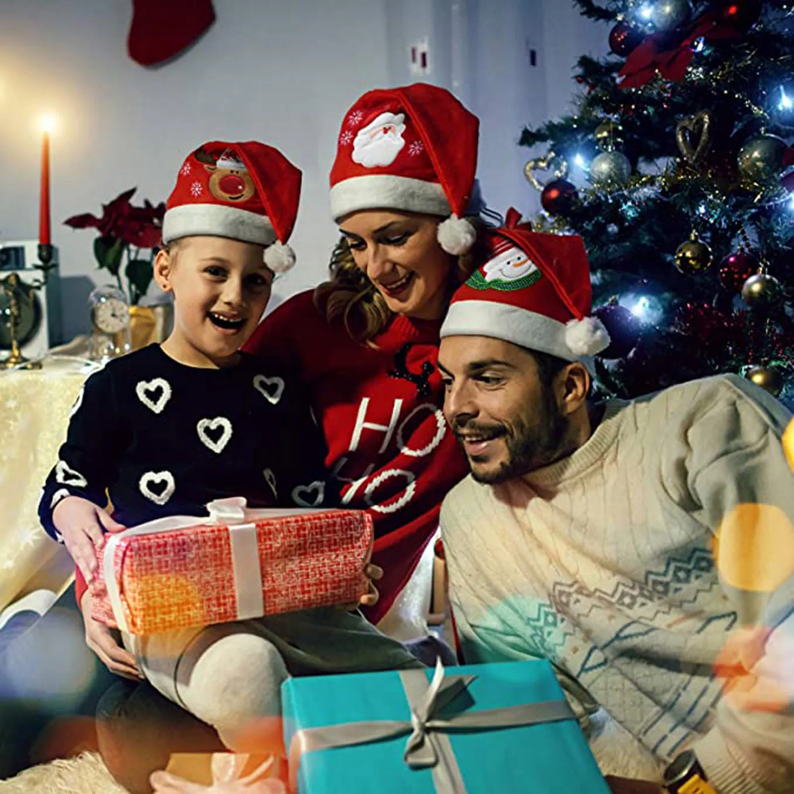Christmas Hat Xmas Holiday For Adults Unisex Santa Cap Navidad New Year Party Supplies Warm Winter Caps Decorations | Дом и сад