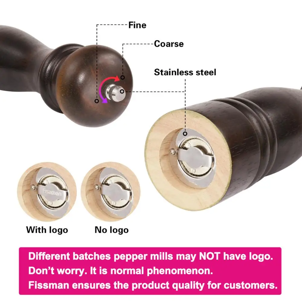 Мельница для перца Fissman деревянная мельница соли с сильной регулируемой