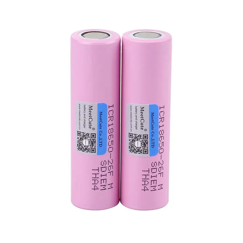2pcs Meetcute 18650 18650 2600mAh литий-ионный ICR18650-26FM 3,7 V Перезаряжаемый 18650 аккумулятор для samsung 26F для фонарика - Цвет: 2pcs