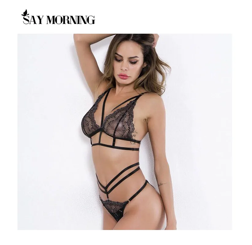 Женское кружевное Прозрачное нижнее белье с открытой спиной | Женская одежда