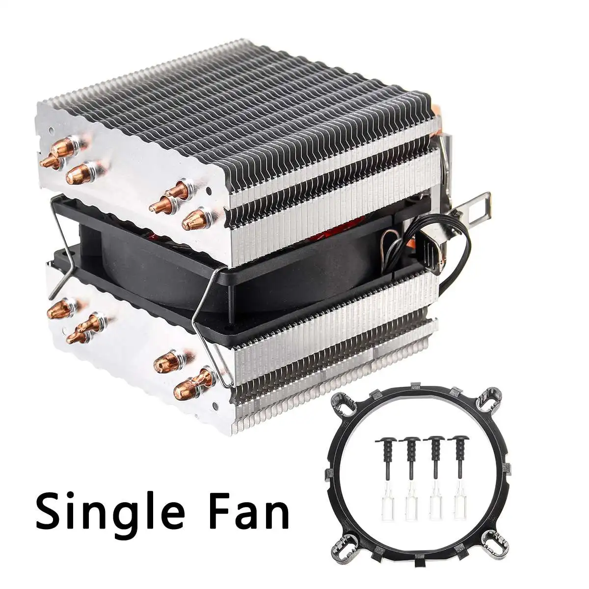 Процессор кулер 6 тепловых трубок 3pin двойной вентилятор Cooler Тихий охлаждающий вентилятор радиатора для Intel 775/1150/1151/1155/1156/1366 и AMD