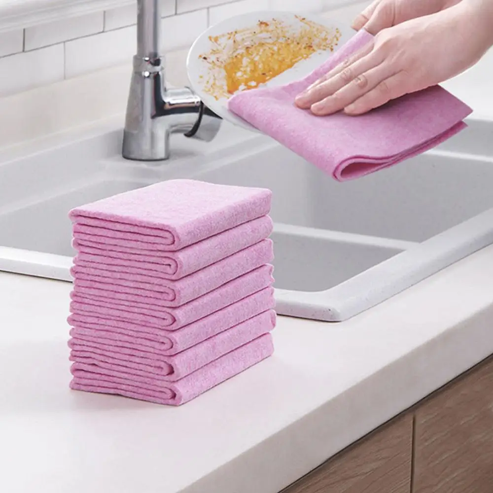 

Unique Household Super Absorbent Microfiber Kitchen Washing Dish Bowl Cloth Clean Hand Towel Kitchen Dishcloth