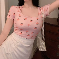 kawaii strawberry cute tops summer clothes for women pink short sleeve tees bodys oversized graphic t shirts japanese streetwear