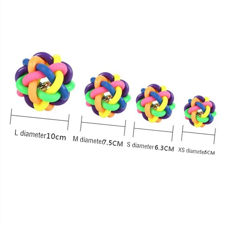 Пищащие резиновые игрушки для собак с колокольчиком 3 размера для маленьких и больших собак, жевательные игрушки для щенков, чистка зубов, лакомство.