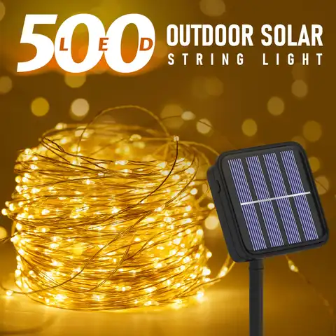 Садовая уличная светодиодная гирлянда на солнечной батарее, 2021