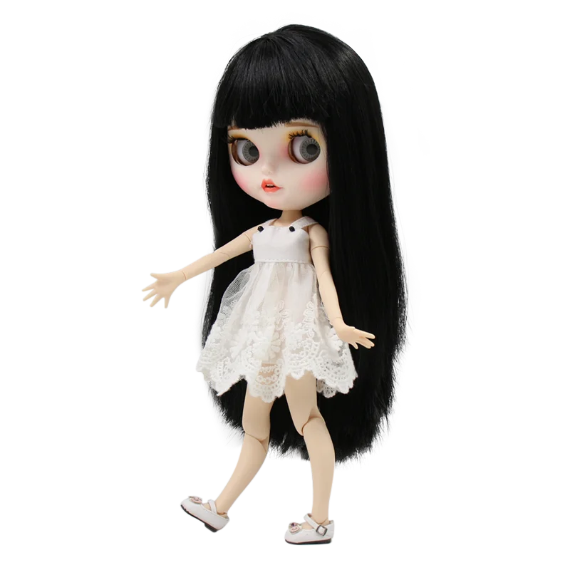Ледяная кукла DBS Blyth 1/6 bjd белая кожа 19 сустав тела длинные прямые черные волосы и