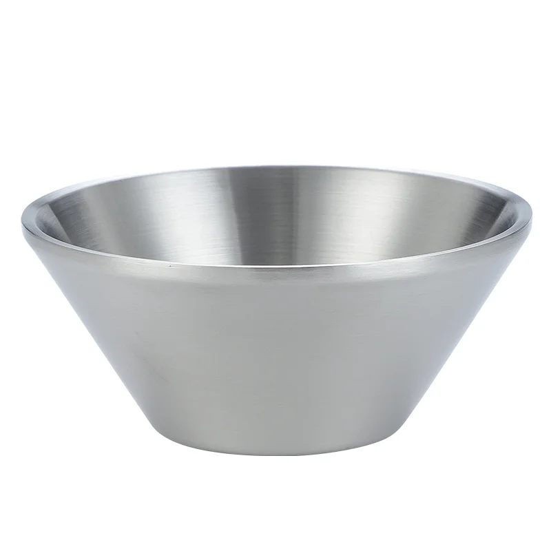 

304 Stainless Steel Anti-Hot Bowl Of Golden Rice Bowl V-Adult Children Born Salad Bowls Of Ramen Noodles Bowl Large Double