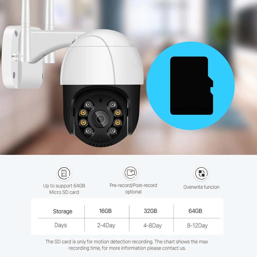 

PTZ Wifi IP Surveillance Camera 2MP/3MP/5MP Wireless Outdoor Security CCTV Camera Humanoid Tracking Two Way Audio Motion Alert