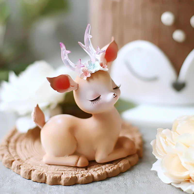 Искусственные цветы в виде оленя из смолы кофейного стиля железные акриловые