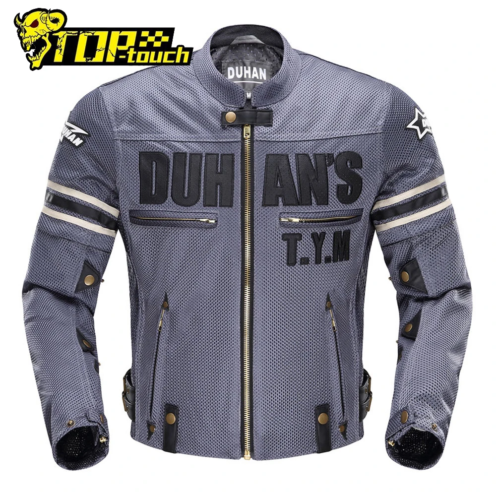

DUHAN Summer Motorcycle Jacket Men's Breathable Chaqueta Moto Jacket Mesh Riding Jacket Motorcycle With Removable Protector