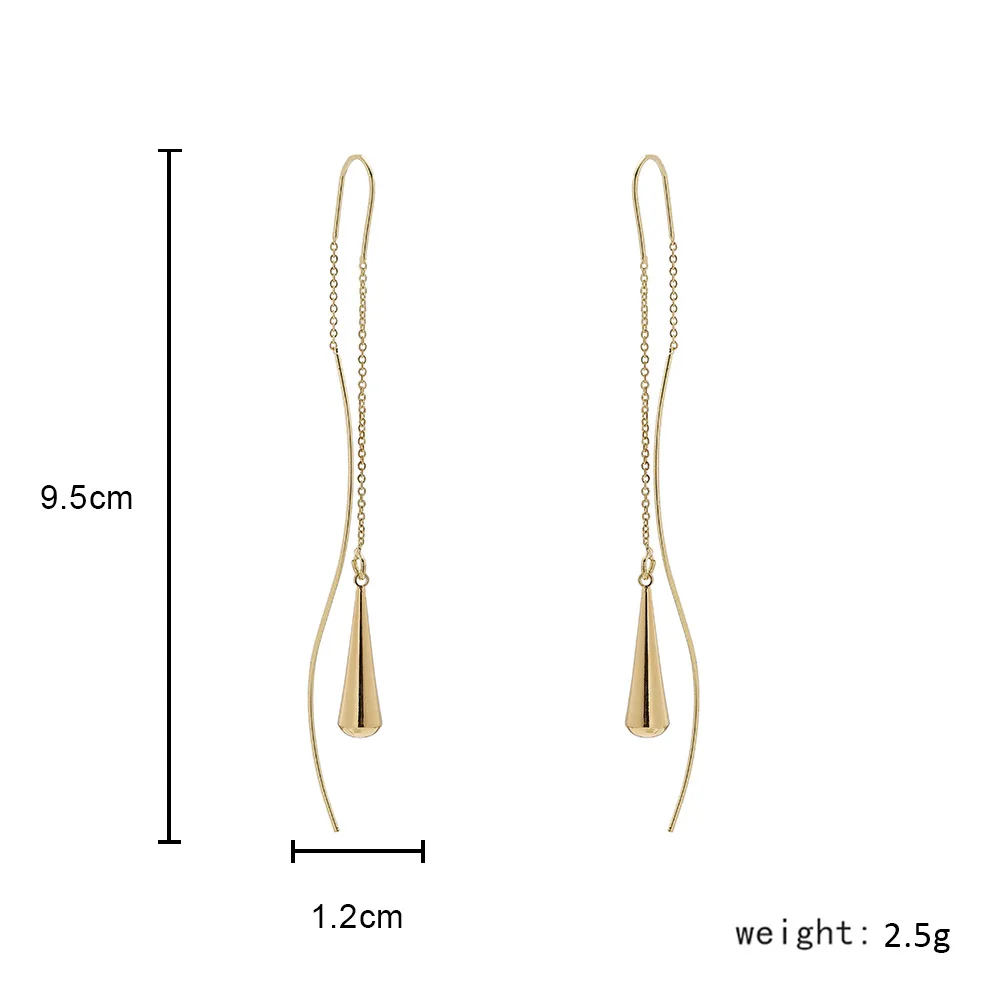 

AENSOA Alloy Water Drop Dangle Earrings for Women Elegant Statement Long Chain Earring Pendant Modern Fashion Jewelry Gifts