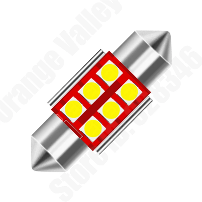 10 шт. гирлянда C5W светодиодная 31 36 39 41 мм C10W Светодиодная лампа 3030 6SMD для чтения