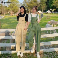 jumpsuits women spring solid ankle length harajuku sashes street wear suspenders summer womens jumpsuit all match fashion chic