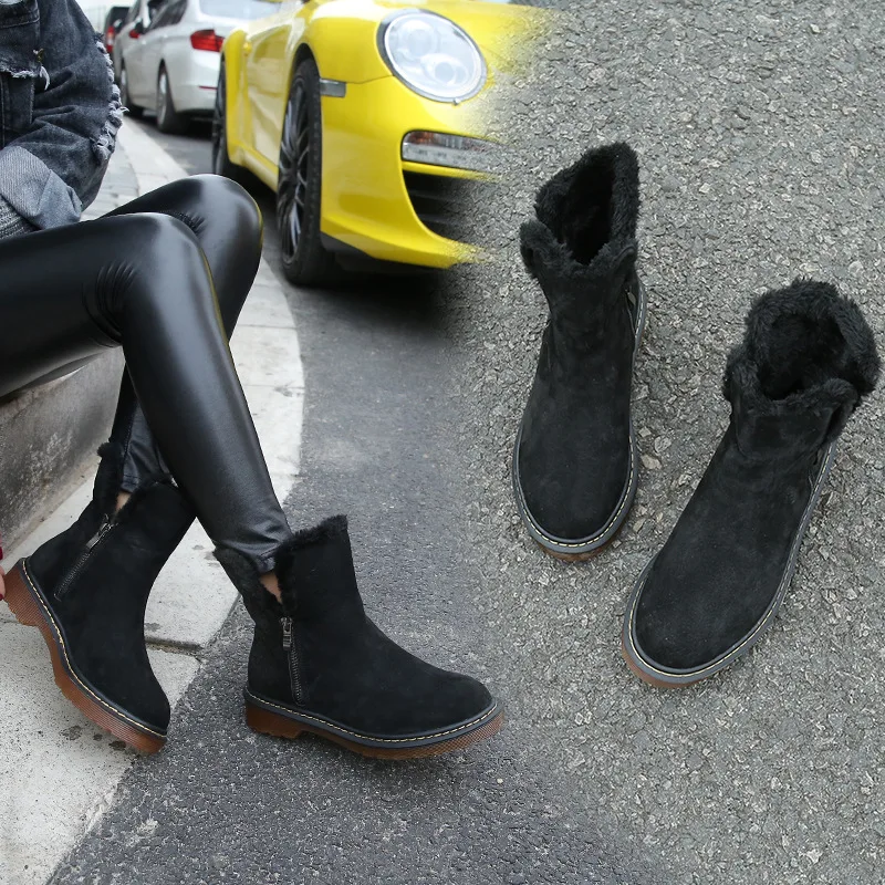 Ботинки женские однотонные на квадратном каблуке повседневные Винтажные