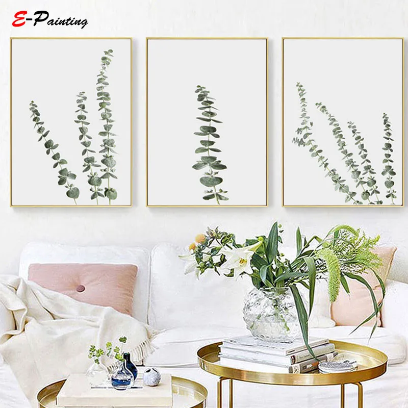Современная Настенная живопись эвкалипт фотография растение печать на холсте