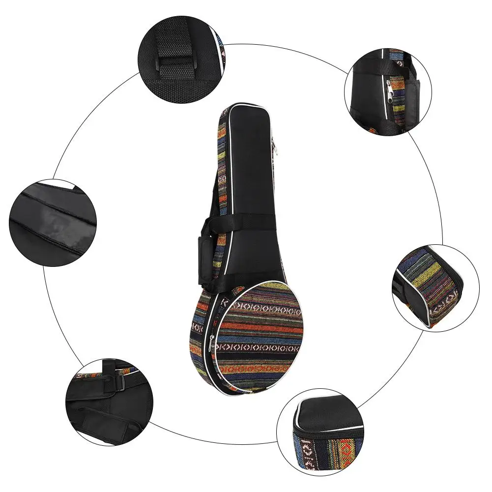 Сумка для мандолины из толстого хлопка Органайзер Портативный двойной