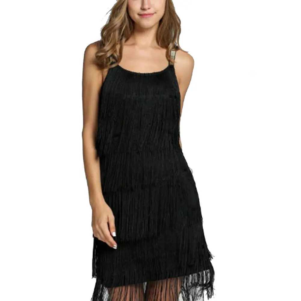 Новинка 2019 женское летнее платье с блестками и кисточками элегантные вечерние