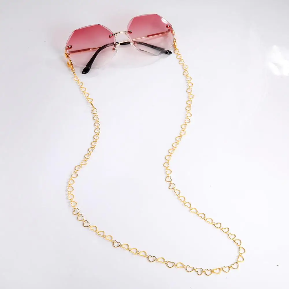 

Цепочка для очков с отпаривателем в форме сердца для женщин и мужчин, шнурок с цепочкой для маски, ремешок для шеи, держатель для солнцезащит...