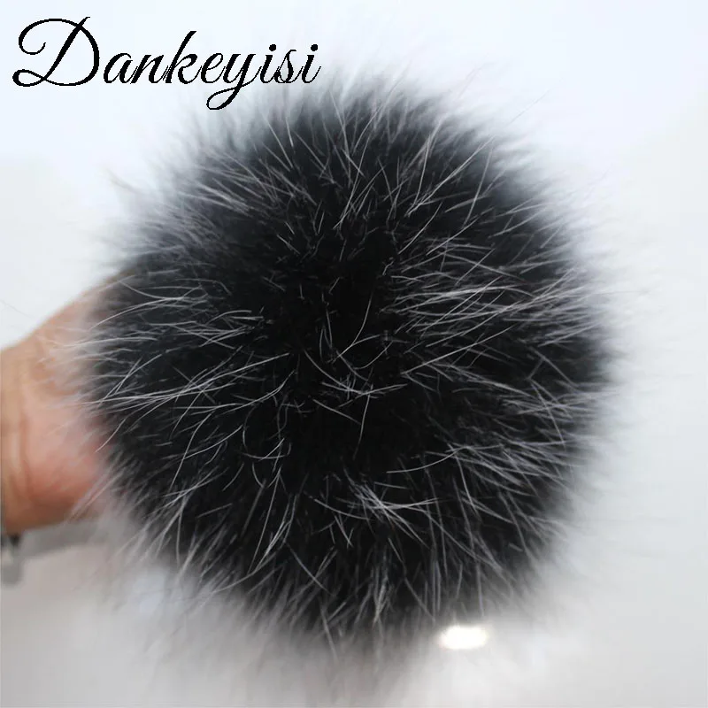 

DANKEYISI 14-15 см помпоны из натурального Лисьего меха помпоны Меховые помпоны для вязаной шапки шапочки натуральный мех енота помпон шарф перча...