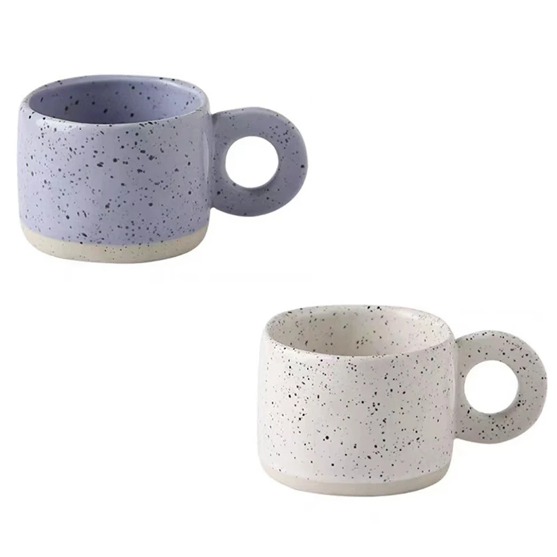 

Ring Handle Ceramic Mug,Milk Coffee Cup,For Office/Home Drinkware,Couple Handgrip Cups,300ML