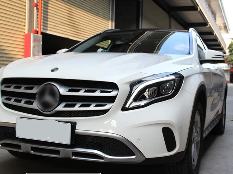 2 шт. автомобильный стиль светодиодный фары для Benz GLA 17-19 для GLA Головной фонарь все светодиодный DRL Объектив двойной луч H7 HID Xenon bi xenon объектив