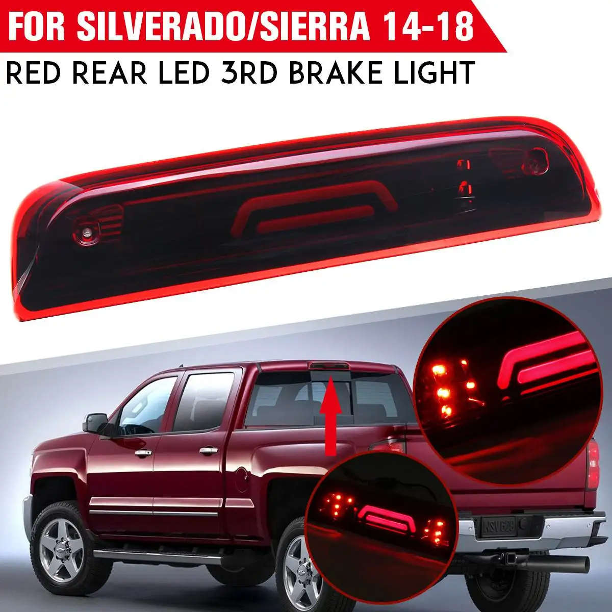 Светодиодный третий 3rd тормозной фонарь лампа для Chevrolet Silverado 1500 2500HD 3500HD- Предупреждение свет лампы для GMC Сьерра