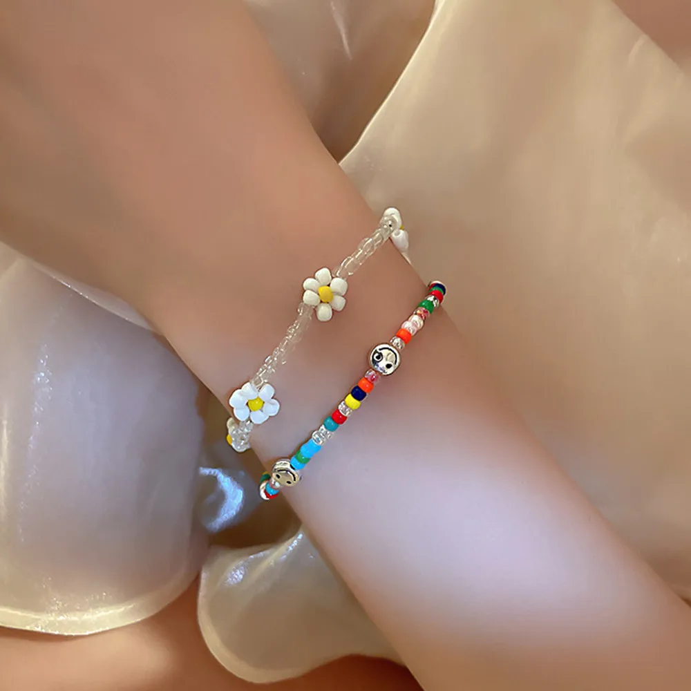 Новинка 2021 корейские разноцветные браслеты-цепочки для женщин HangZhi украшения