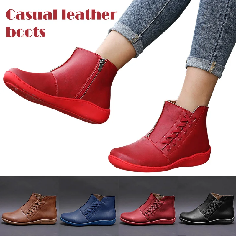 Новинка Модные женские зимние ботинки ботильоны из искусственной кожи на